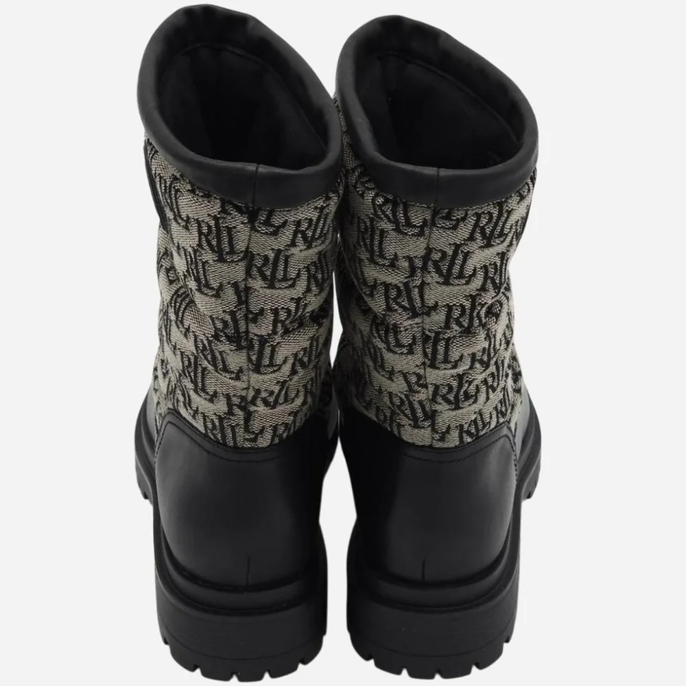 LAUREN RALPH LAUREN‎ Size 7 Monogram Black and Gray Winter Boots